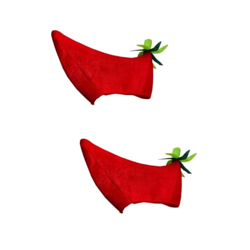 Alipis 2St Paprika-Hut Lebensmitteldekor Cosplay-Hut geburtstag kostüm hut rote Chili Kleidung Party-Plüsch-Hut Partyhut Gemüse Kopfbedeckung bilden Haarschmuck Kleinkind Requisiten Tuch von Alipis