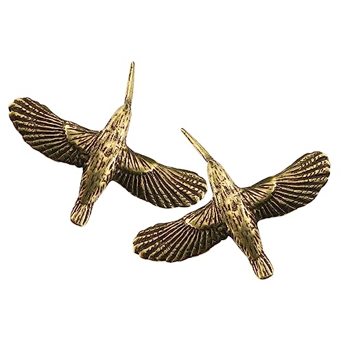 Alipis 2St altes Handwerk Retro-Vogelstatue Miniatur-Vogelfigur rostiger Vogel Mini-Vogelfigur Kardinal Tiere bastelset zarter Vogel aus Messing Mini-Desktop-Ornament Kupfer Light Brown von Alipis