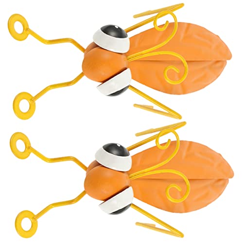 Alipis 2St schmiedeeiserne Heuschreckenverzierung außen Halloween-Dekorationen im Freien Spinne Vogelscheuche Vogelabwehr hinterhof outdoordeko gilbe Eisen Lebendiges Ornament Yellow von Alipis
