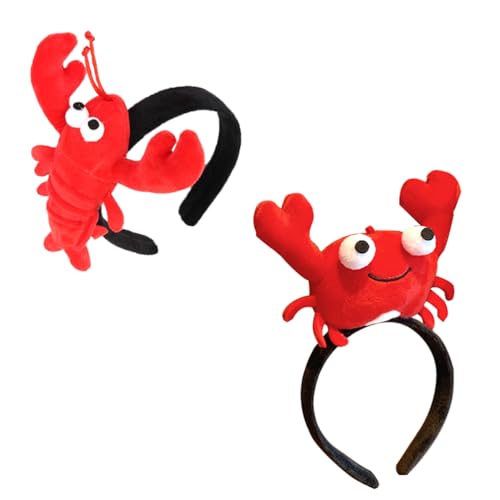 Alipis 2st - Und Krabben-stirnband Haarbänder -haarband Krabben- -kopfschmuck Haarspange Krebs-haarband -haarreifen Krabbenhaarreif Karikatur Stoff Schal von Alipis