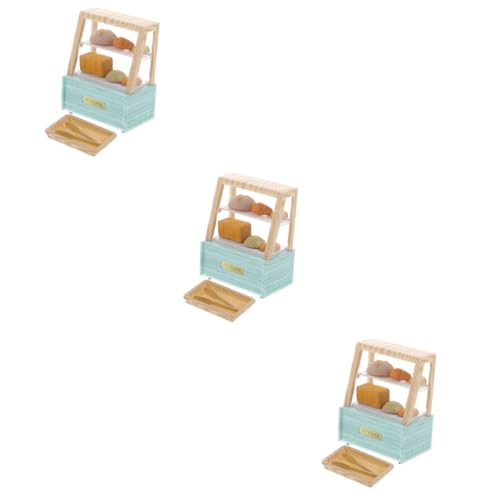 Alipis 3 Sätze Miniaturornamente Mini-zubehör Mini- -dekor Modell Vitrine Miniatur-Fake-Food Miniaturpuppen Brotschrank Minischrank Mini-hausaccessoire Puppenhaus Requisiten Abs Ob11 von Alipis