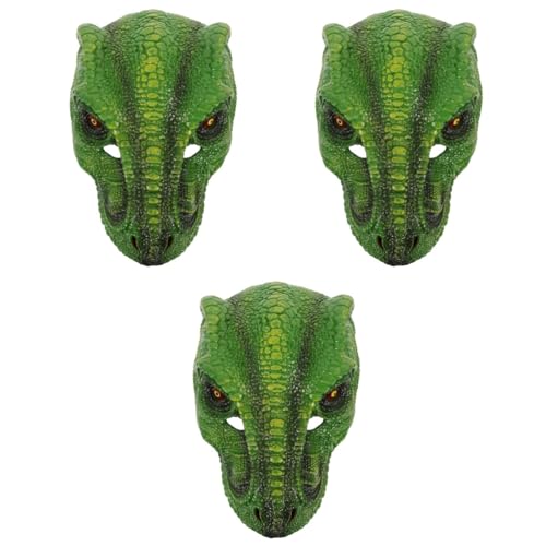 Alipis 3 Stück Dinosauriermaske Halloween Dinosaurier Kopfmaske Halloween Kostümzubehör Dinosaurier Cosplay Maske Schreckliche Tiermaske Karneval Partymaske Tierkopfmaske Streichmaske von Alipis