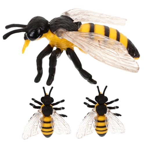 Alipis 3 Stück Teiliges Bienenmodell aus Langlebigem Kunststoff Realistische Tierfiguren für Pädagogisches Insektenspielzeug Beobachtung und Lernspaß für Party und Klassenzimmerdeko von Alipis
