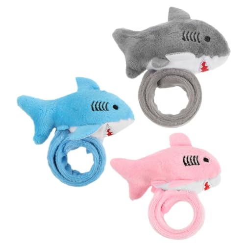 Alipis 3 Stück Teiliges Plüsch Hai Slap Armband Kuschelige Handgelenkbänder für Partys Blau für Geburtstagsfeiern und Halloween Dekoration von Alipis