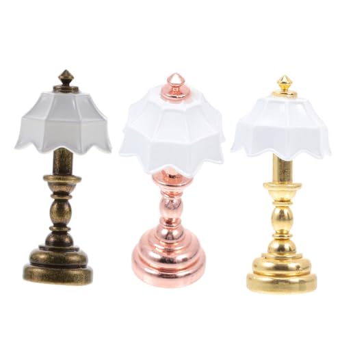 Alipis 3 Stücke Mini Tisch Lampe Modell Dekorative Tisch Licht Für Puppen Miniatur Beleuchtung von Alipis