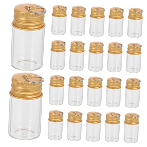 Alipis 30 Stück Mini Glasflaschen Wishing Glass Jar mit Schlüsselanhänger Bruchsichere Wishing Mini Glass Bottle Charm für DIY Dekoration Reise Geschenke und Erinnerungen von Alipis