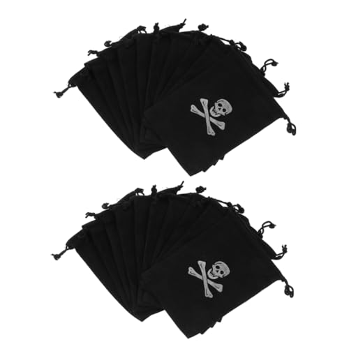 Alipis 30 Stück Piraten Goldmünzen Beutel Kordelzug Taschen für Halloween Party Dekorative Süßigkeitenbeutel für Piraten Kindergeburtstag und Langlebig für und Aufbewahrung von Alipis