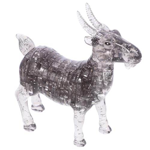 Alipis 1stk Dreidimensionales Kristallpuzzle Originelles 3D-kristallpuzzle Kristallglasverzierung 3D-Puzzle Ziegenfigur Aus Glas Ziegenfigur Aus Kristall Ziegenschmuck Kind Tier Gehirne von Alipis