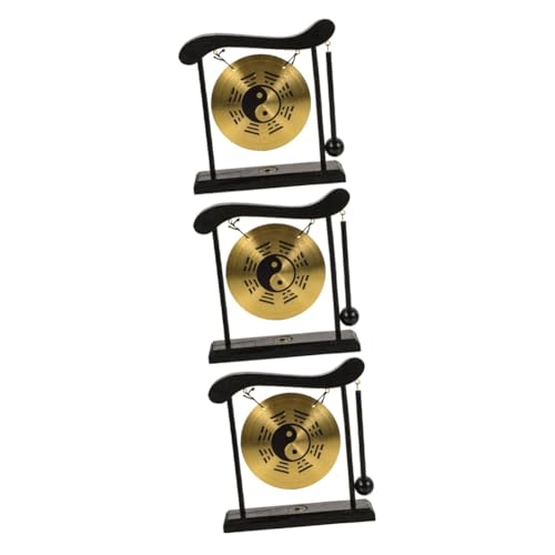Alipis 3St Gong-Verzierung Gong-Schmuck Szenenlayout Gong Dekor Wohnkultur neuartige gongverzierung Desktop-Gong für den Haushalt drinnen schmücken Gong-Musikinstrument Ornamente Holz von Alipis