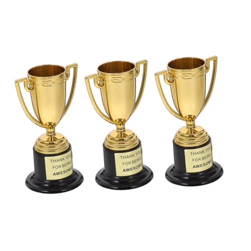 Alipis 3St kleine Trophäe partygeschenke Partyspielzeug Trophäe vergeben Daumen hoch Trophäe Trophäen für Kinder Kindergarten-Trophäenbasis Golf-Trophäen Plastik Golden Wiederverwendbar von Alipis