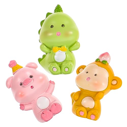 Alipis 3Stücke Tier Kuchen Dekoration Süße Tierfiguren Für Geburtstagskuchen Cake Topper Mit Drachen Und Tierdeko Für Kinderpartys von Alipis