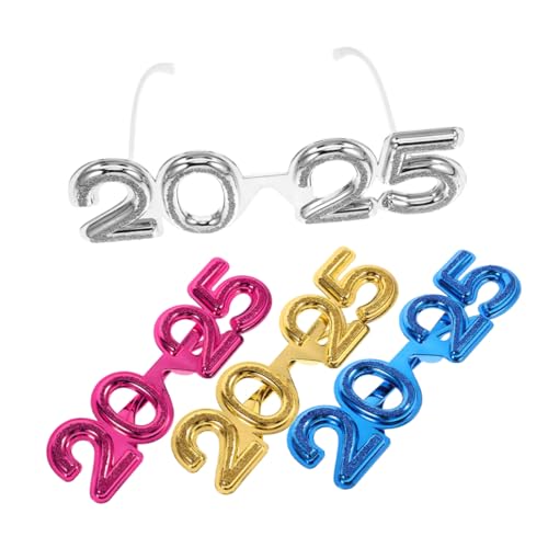 Alipis 4 Stück 2025 2025 Party Dekorationsbrillen 2025 Party Lustige Brillen 2025 Abschlussbrillen Klasse Von 2025 Brillen 2025 Party LED Brillen Kunststoff 2025 Brillen 2025 Party von Alipis
