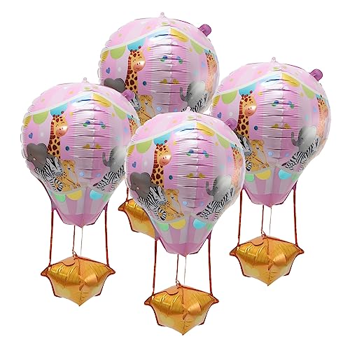 Alipis 4 Stück Heißluftballon heiße Luft Drachen für Kinder hochzeitsdeko Luftballons Wohnkultur Geburtstagsballon Festivalballons Haushalt schmücken Flugzeug 4d Rosa von Alipis