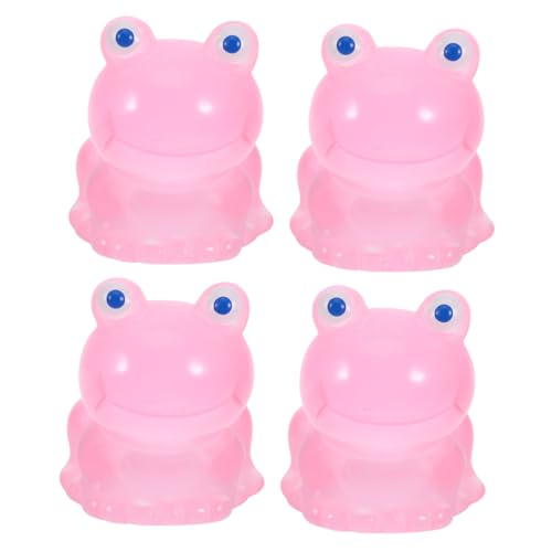 Alipis 4 Stück Mini Resin Frösche Nachtleuchtend Kleine Froschfiguren für Aquarium Dekoration Lebensechte Micro Landschaft Tier Ornamente Bunte Miniatur Frösche für Garten und Tisch von Alipis