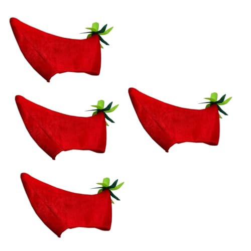 Alipis 4 Stück Paprika-Hut Cosplay-Hut kleinkind kostüm Kinderkleid Lebensmitteldekor Hüte rote Chili Partykostüm Hut Karnevalshut Abschlussball Kleidung bilden Partyhut Requisiten Tuch von Alipis