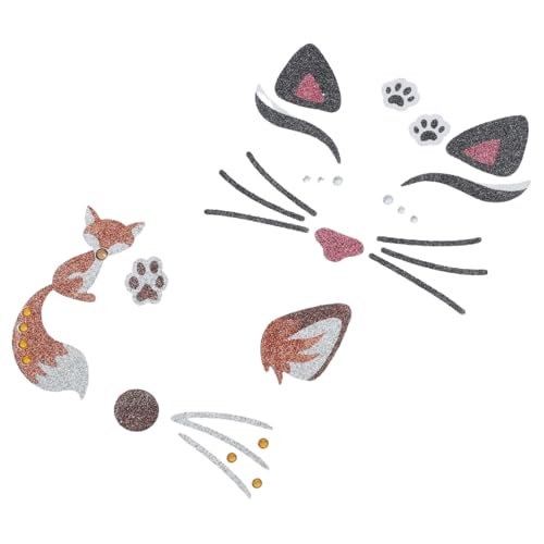 Alipis 4 Stück Teiliges Tiergesicht Aufkleber für Damen Katzen Fuchsdesign mit Glitzer für Partys Kreative Bastelprojekte für Halloween Alipis 4 Stück Teiliges Tiergesicht Aufkleber für Damen Katzen Fuchsdesign mit Glitzer für Partys Kreative Bastelprojekte für Halloween von Alipis