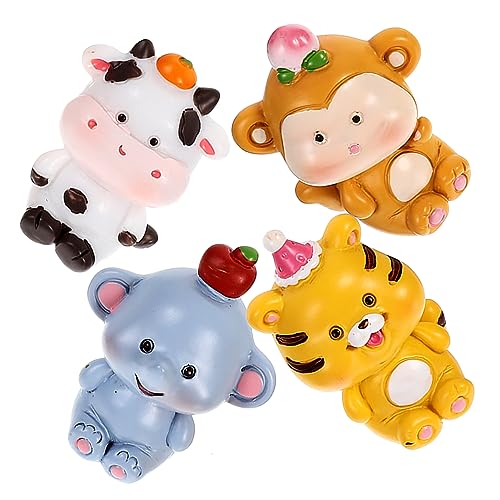 Alipis 4Stücke Teiliges Tier Kuchen Dekoration Animal Cupcake Topper Für Kreative Kuchendekoration Für Kindergeburtstage Und Babypartys Enthält Tiger Elefant von Alipis