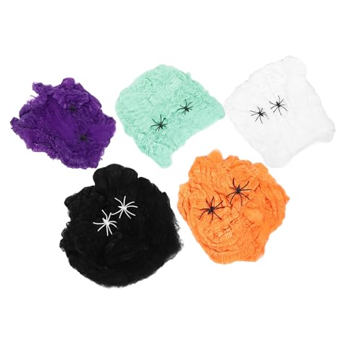 Alipis 5 Sets Halloween, Dehnbare Spinnweben mit gruseligen Spinnen, Halloween Deko für gruselige Partys, Geisterhaus-Dekoration, Verschiedene Farben Alipis 5 Sets Halloween, Dehnbare Spinnweben mit gruseligen Spinnen, Halloween Deko für gruselige Partys, Geisterhaus-Dekoration, Verschiedene Farben von Alipis