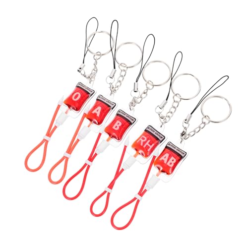 Alipis 5 Stück Teiliges Blutgruppen Schlüsselanhänger Taschen Dekoration für Frauen Party Halloween Schlüsselring Anhänger Zubehör Alipis 5 Stück Teiliges Blutgruppen Schlüsselanhänger Taschen Dekoration für Frauen Party Halloween Schlüsselring Anhänger Zubehör von Alipis