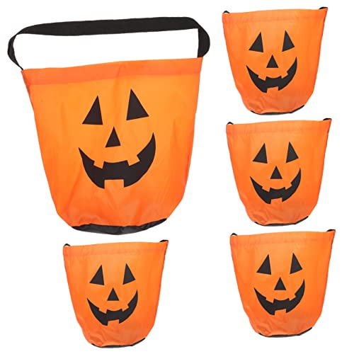 Alipis 5Stücke Halloween Geschenktüten Kürbisdesign Langlebige Taschen für Süßigkeiten und Kleine für Halloween Partys und Gastgeschenke von Alipis