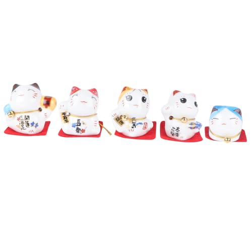 Alipis 5st Glückliche Katze Karikatur Plüsch Katzennäpfe Dekorationen Für Aquarien Katzenbrunnen Smoking Katze Figuren Aquariumdekorationen Untersetzer Schreibwaren Winkende Katze Keramik von Alipis