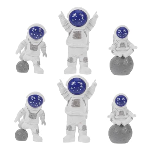 Alipis 6 Stück Astronaut Resin Cake Topper Detailreiche Weltraum Figur für Kindergeburtstag Lebendige Blaue Mini Astronauten Deko Wiederverwendbar und Leicht zu Reinigen Party von Alipis