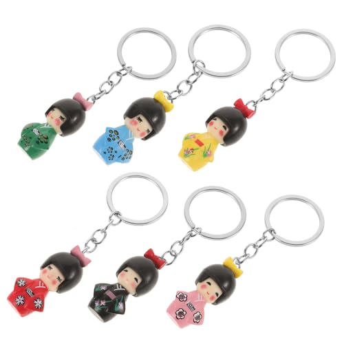 Alipis 6 Stück Kawaii Kimono Puppen Schlüsselanhänger Teiliges zur Dekoration von Taschen und Schlüsseln als für Festliche Anlässe Zufällige Farben Zufällige Farbe Zufällige Farbe von Alipis