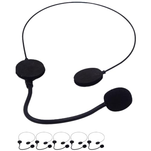 Alipis 6 Stück Spielzeug-Mikrofon-Headset-Kostüm Kopfbedeckung Mikrofon Mj Sänger Kopfhörer Schwarzer Kunststoff Mikrofon-Kopfhörer Für Maskerade Cosplay-Requisiten von Alipis