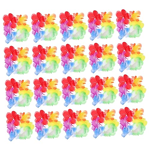 Alipis 60 Paar Armband künstliche blüten artificial flower Blumen-Konfetti-Dekoration Hawaiianische elastische Armbänder Halsketten Outfit Handdekor im hawaiianischen Stil Partyzubehör von Alipis