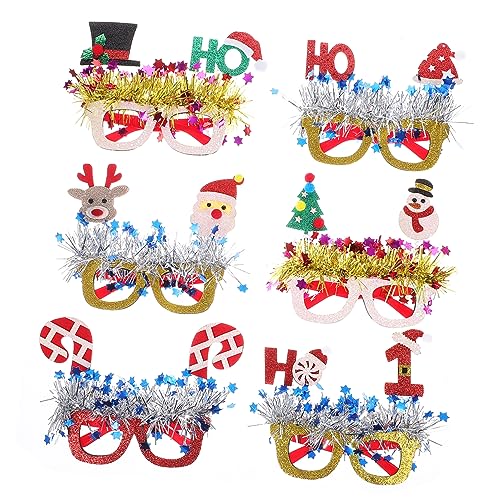 Alipis 6Paare Glitzer Partybrillen Weihnachtsbrillen mit Verschiedenen Designs Vielseitige Requisiten für Feiern Sicher und Wiederverwendbar für Unvergessliche Alipis 6Paare Glitzer Partybrillen Weihnachtsbrillen mit Verschiedenen Designs Vielseitige Requisiten für Feiern Sicher und Wiederverwendbar für Unvergessliche von Alipis