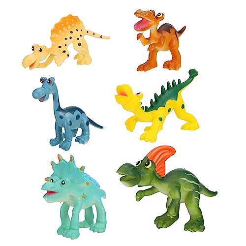 Alipis Cartoon-Dinosaurier-Modell-Spielzeug 6 Stück Kunststoff-Dinosaurier-Spielzeug Für Kinder Simulationstiere Modell Pädagogischer Dekorativer Wert von Alipis