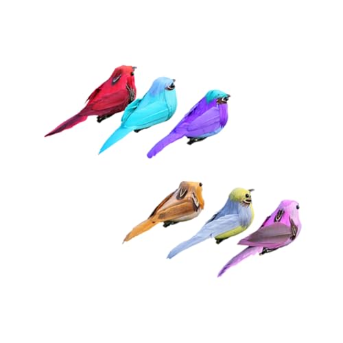 Alipis 6st Gartensimulationsvogel Garten Dekorativer Vogel Vogel-Kuchen-Deckel Künstlicher Schaumvogel Gefälschte Vögel Zum Basteln Künstliche Vögel Kleiner Clip Auf Vögeln Krähe Vlies von Alipis