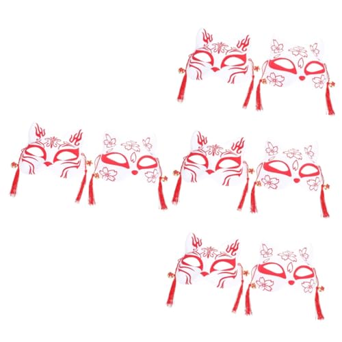 Alipis 8 Stk Halloween-maske Dekorative Fuchsmaske Halloween-partyzubehör Einzigartige Fuchsmaske Cosplay-füchse-maske Dekorative Füchse Kabuki-masken Partybedarf Pvc Hanfu Kind Rot von Alipis