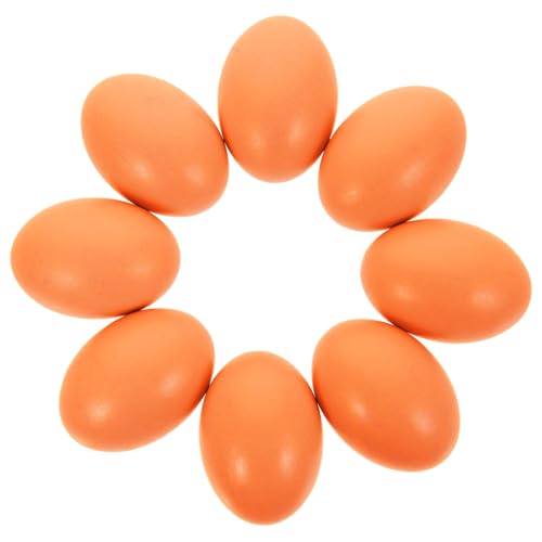 Alipis 8 Stück Künstliche Holz Eier zum Bemalen Realistische DIY Dekorationen für Ostern und Bastelprojekte Robuste und Sichere Nachahmungseier für Zuhause und Garten von Alipis