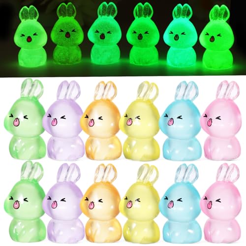 Alipis 84 STK. Miniaturkaninchen Figuren Leuchtende Bunny Dekorationen aus Resin Nachtlichter für Puppenhaus und Schlafzimmer in Farben Leuchtend im Dunkeln Alipis 84 STK. Miniaturkaninchen Figuren Leuchtende Bunny Dekorationen aus Resin Nachtlichter für Puppenhaus und Schlafzimmer in Farben Leuchtend im Dunkeln von Alipis