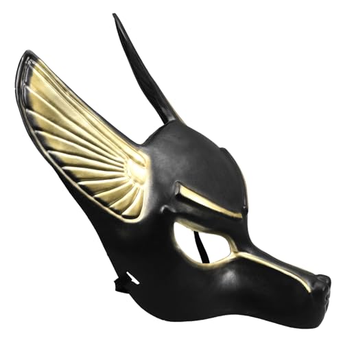 Alipis Ägyptischer Schutzgott Halloween-Maskenball-Requisiten Cosplay-Maske Dekorative Plastikmaske Party-Verkleidung (Schwarz) von Alipis