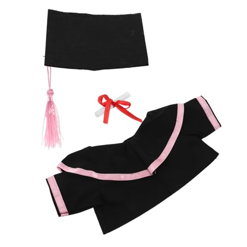 Alipis Cartoon-abschlusskostüme Für Kuscheltiere Bärenpuppe Plüsch-outfit Mit Mütze Und Schal Bärenspielzeuganzug von Alipis
