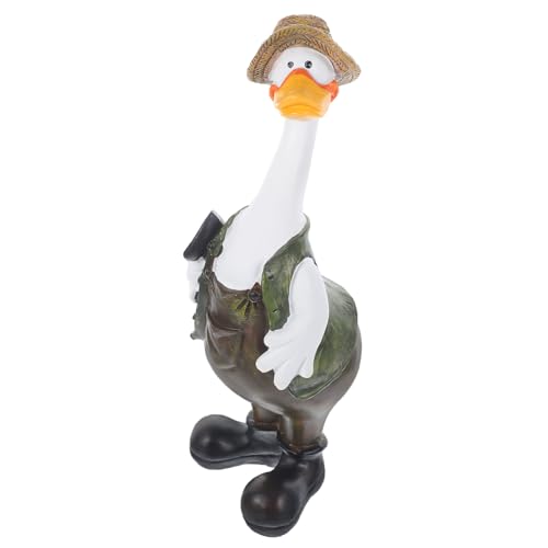 Alipis Bauernhaus Cartoon Ente Harz Ente Figur Entzückende Ente Ornament Pastorale Wohnkultur von Alipis