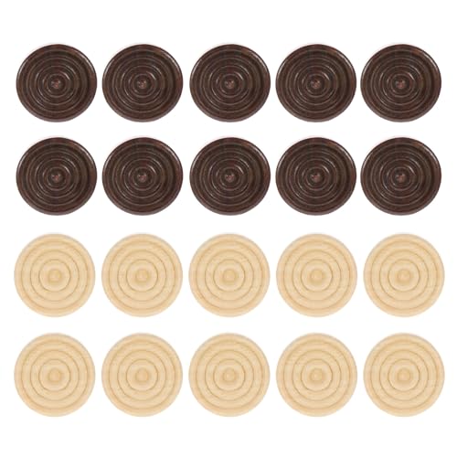 Alipis Damesteine aus Holz, Runde Dame-spielsteine, Universal- Und Schachzubehör, Brettspiele, 48 Stück von Alipis