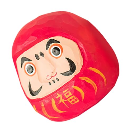Alipis Dharma-Ei-Verzierung Wunschpuppen -Puppen japanische Statue hölzern rot von Alipis