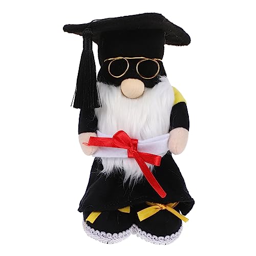 Alipis Doktorhut Puppe Abschlusskappe Abschlussdekorationen Grad Gnom Ausgestopfter Scrump Plüsch Gnom Puppenornamente Bachelor Gnom Abschluss Ausgestopfter Gnom von Alipis