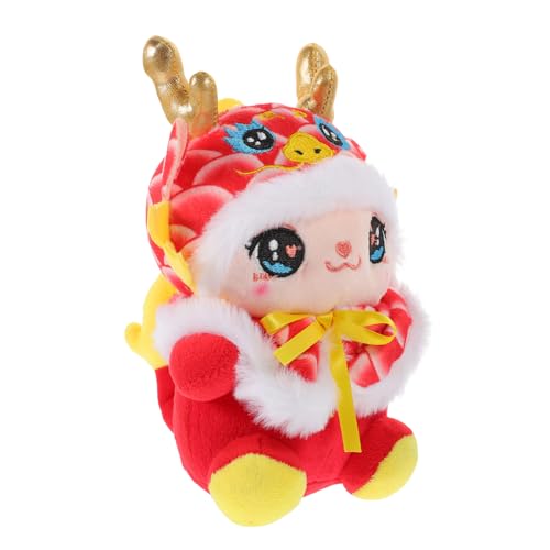 Alipis Drachen Plüschtier Stofftierpuppe Plüschdrachen Kleine Drachenpuppe Dekorative Ausgestopfte Drachenpuppe Drachenpuppe Im Chinesischen Stil Neujahrs Maskottchen Sofa von Alipis