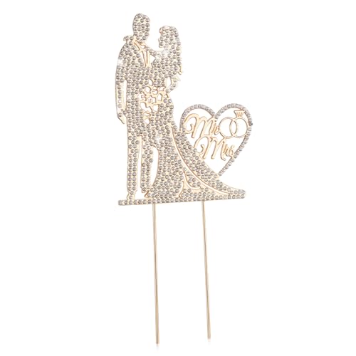 Alipis Eleganter Hochzeitstorten Topper aus Metall mit Funkelnden Strasssteinen Langlebig und Vielseitig für Hochzeitsfeier Verlobung und Edles Design als Bleibendes Erinnerungsstück von Alipis