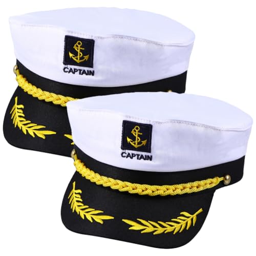 Alipis 【Erwachsene Yacht Kapitän Hut】Einstellbare Männer Frauen Marine Matrosen Schiff Cap Boot Matrosen Kostüm Zubehör für Halloween von Alipis