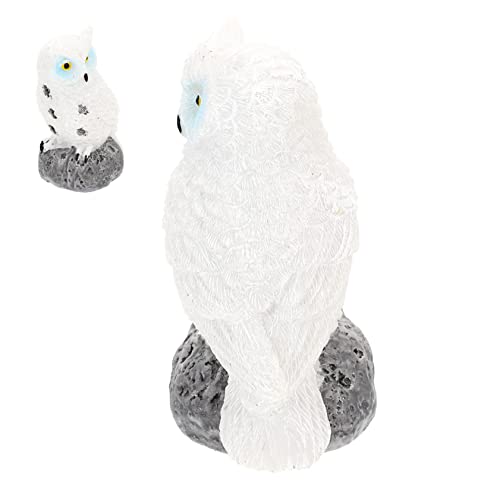 Alipis Eulenverzierung Plüsch Kind Eule Miniatur Tiere Schrullig Eulen-Ornamente Kojote Figur Puppe Eule Gartenverzierung Garten Eule Möwe Eule Vogelabwehr Frosch Weiß Harz von Alipis