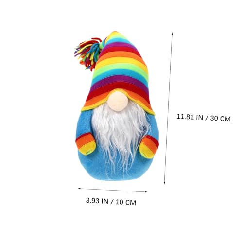 Alipis Farbenfrohe GNOME Puppe mit Regenbogenmütze Skandinavische Dekoration Festliche Wohnaccessoire Große Freundliches Desktop dekor für Ostern und Heimgestaltung von Alipis