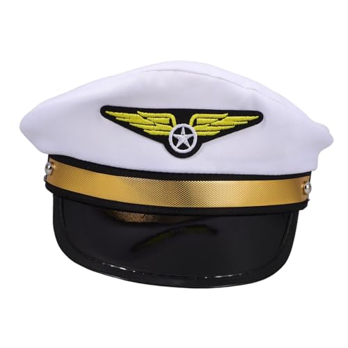 Alipis Flughafen Pilotenkappe Für Kostüme Verstellbare Und Bequeme Kapitänsmütze Für Und Erwachsene Ideal Für Halloween Cosplay Und Maskeraden Alipis Flughafen Pilotenkappe Für Kostüme Verstellbare Und Bequeme Kapitänsmütze Für Und Erwachsene Ideal Für Halloween Cosplay Und Maskeraden von Alipis