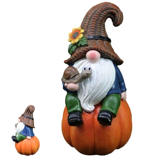 Alipis Garten Statue aus Resin Lustige Kürbisfigur für Herbst Deko für und Außengebrauch für Thanksgiving und Halloween Festlichkeiten von Alipis