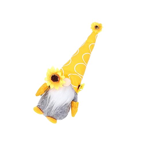 Alipis Gesichtslose Puppe Ornament Dekoration Sonnenblumen Elemente Ornament Dekorative Puppe Sonnenblumen Thema Puppe Schreibtisch Festival Zwergpuppe Dekorative von Alipis