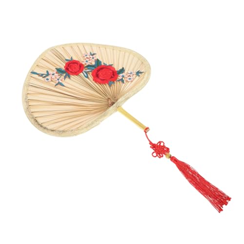 Alipis Gewebter Handgefertigter Bambusfächer Gewebter Bambusfächer Pu Fächer Blattdekoration Blattfächer Vintage Handfächer Handgefertigter Kühlfächer Handfächer von Alipis